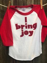 Load image into Gallery viewer, Kid’s I Bring Joy Baseball Tee
