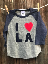 Load image into Gallery viewer, Kids' I love LA Baseball Tee