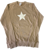 Unisex French Terry Star Sweatshirt Tee Tan