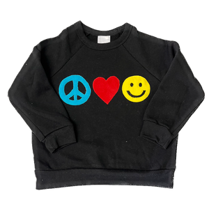 Kids Peace Love Happiness Fleece Sweatshirt