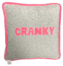 Load image into Gallery viewer, CRANKY/full of love Velour Pillow
