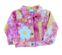 Load image into Gallery viewer, Kid's Flower Tie Dye Denim Jacket
